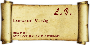 Lunczer Virág névjegykártya
